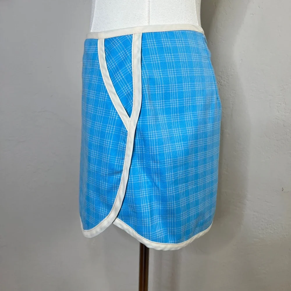 Urban Outfitters Blue‎ Plaid Mini Skirt Size Small Preppy Athleisure Pockets